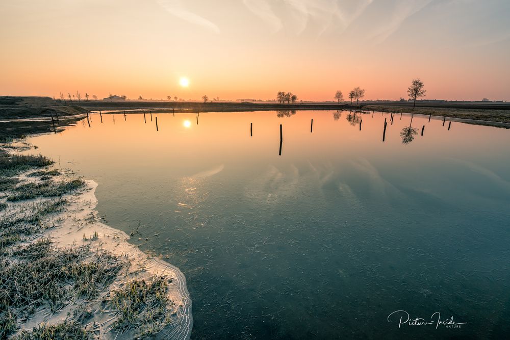 Sonnenaufgang am Weiher