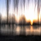 Sonnenaufgang am Weiher mit Wischeffekten