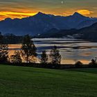 Sonnenaufgang am Weißensee bei Füssen