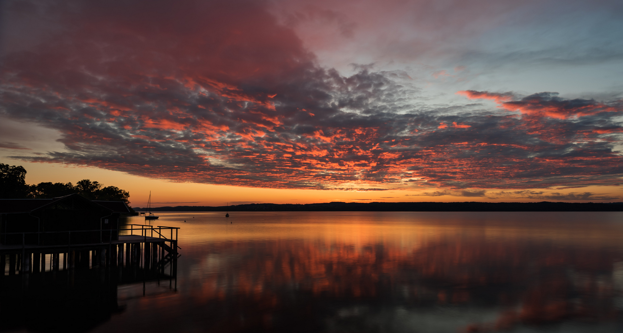 Sonnenaufgang Ammersee Holzhausen