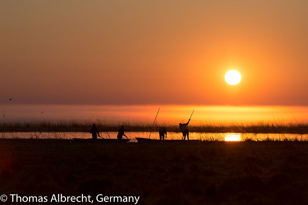 Sonnenaufgang an den Bangweulu Sümpfen