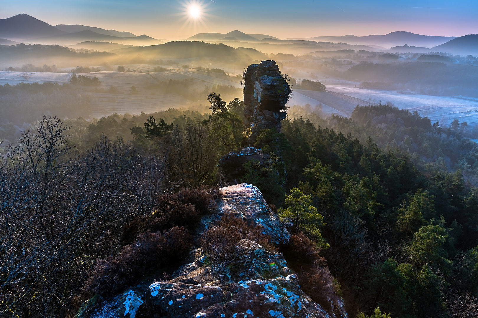 Sonnenaufgang an den Geiersteinen