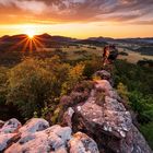 Sonnenaufgang an den Geiersteinen im Pfälzerwald