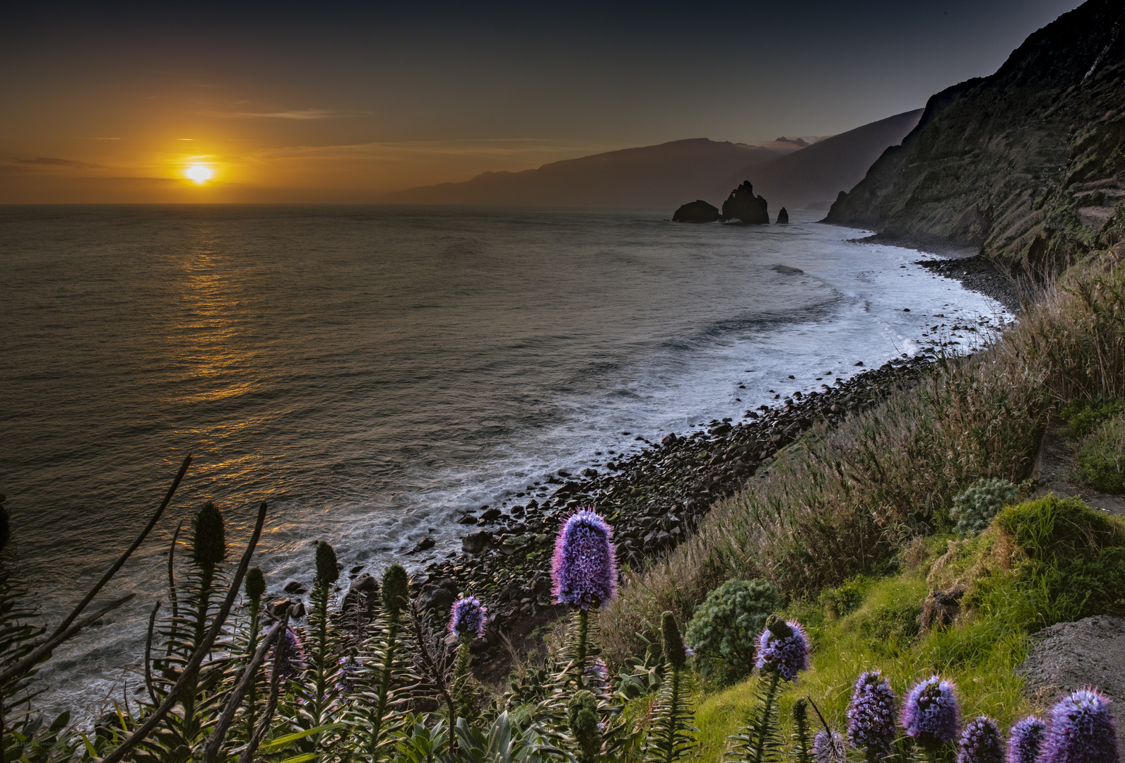 Sonnenaufgang an der Atlantikküste auf Madeira...