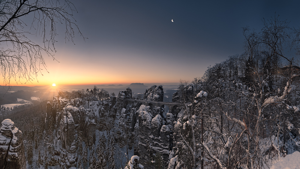 Sonnenaufgang an der Bastei