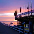 Sonnenaufgang an der Beachvolleyball-Arena in Timmendorfer Strand