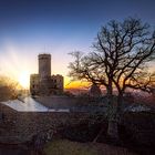 Sonnenaufgang an der Burg Pyrmont