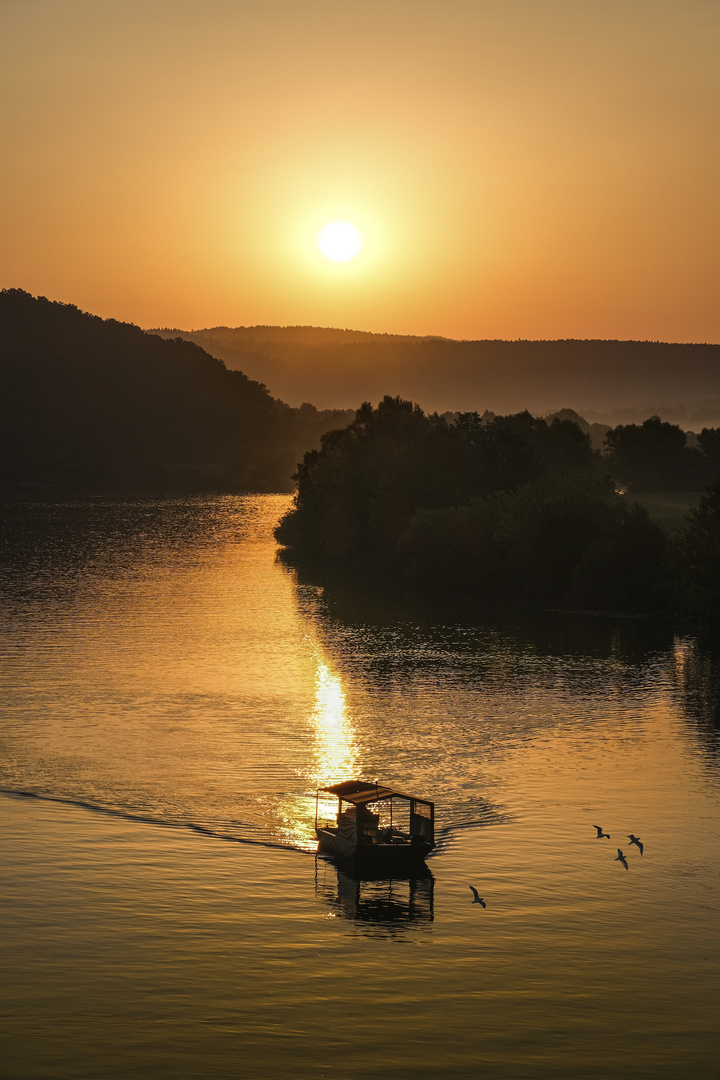 Sonnenaufgang an der Donau