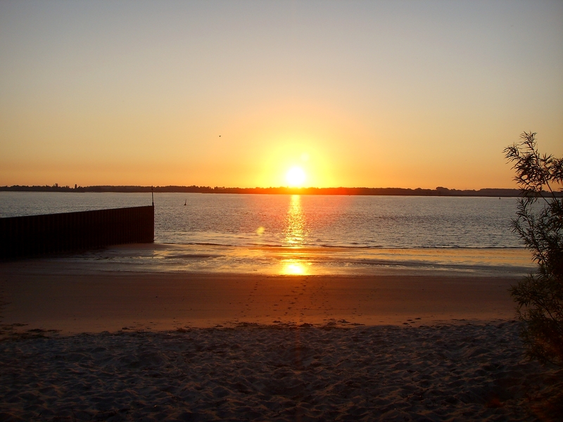 Sonnenaufgang an der Elbe