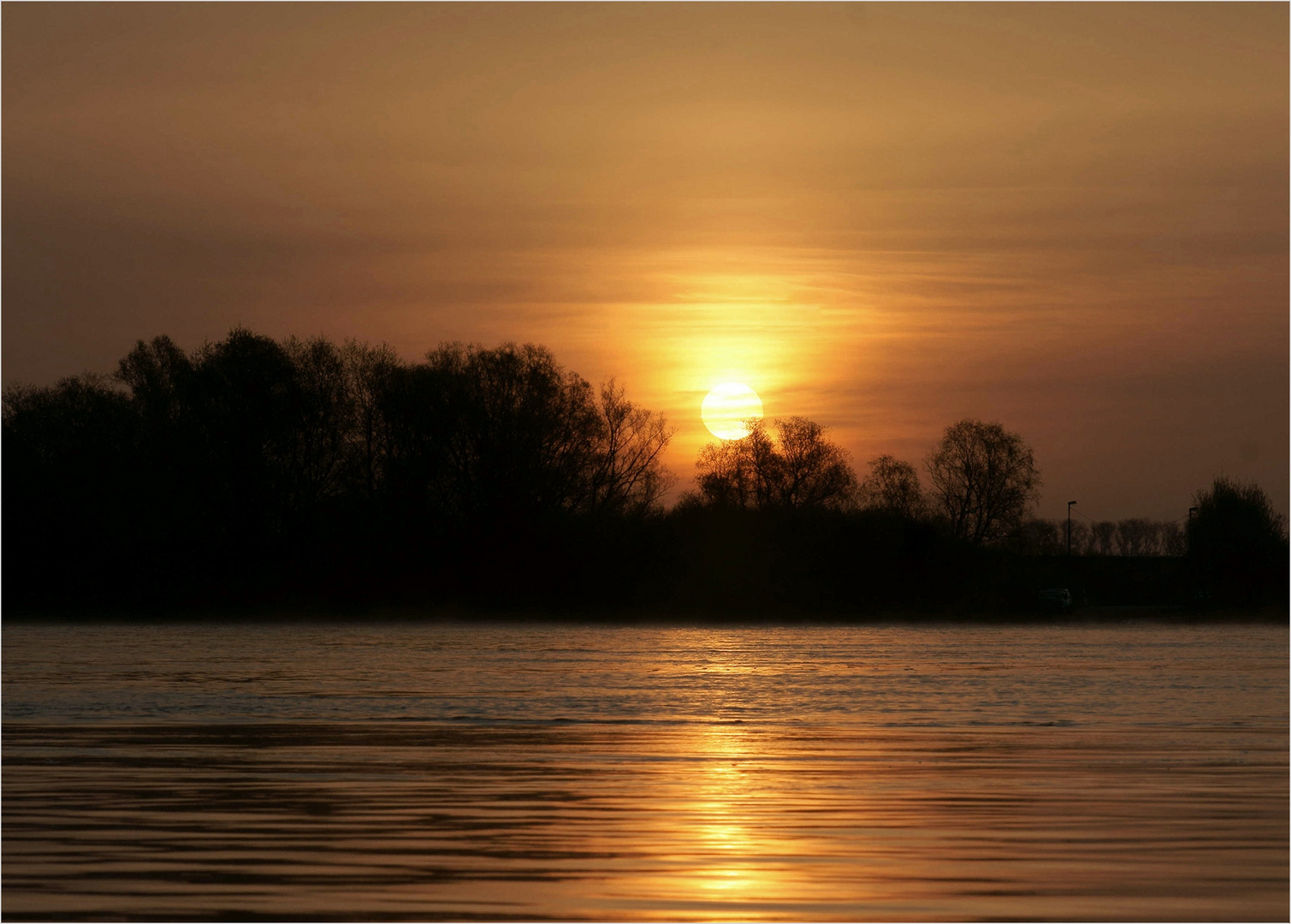 Sonnenaufgang an der Elbe