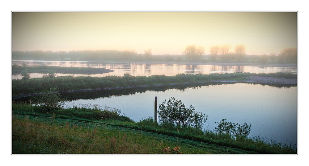 Sonnenaufgang an der Elbe