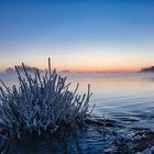 Sonnenaufgang an der Elbe bei -10 Grad