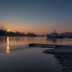 Sonnenaufgang an der Elbe bei Laubegast