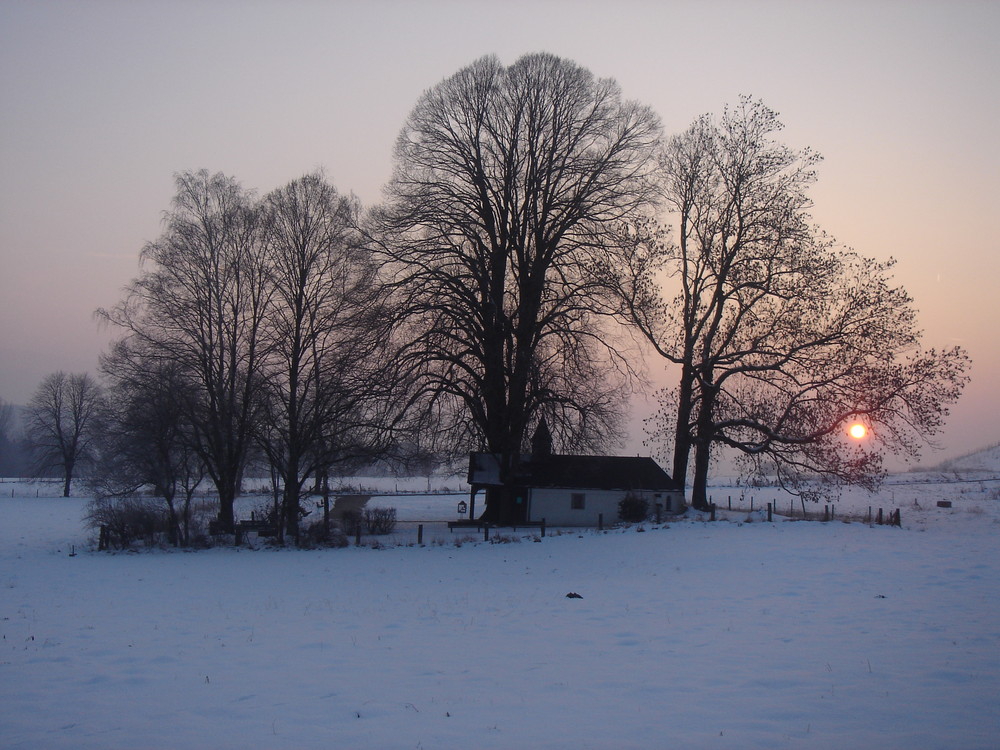 Sonnenaufgang an der Heilbornkapelle