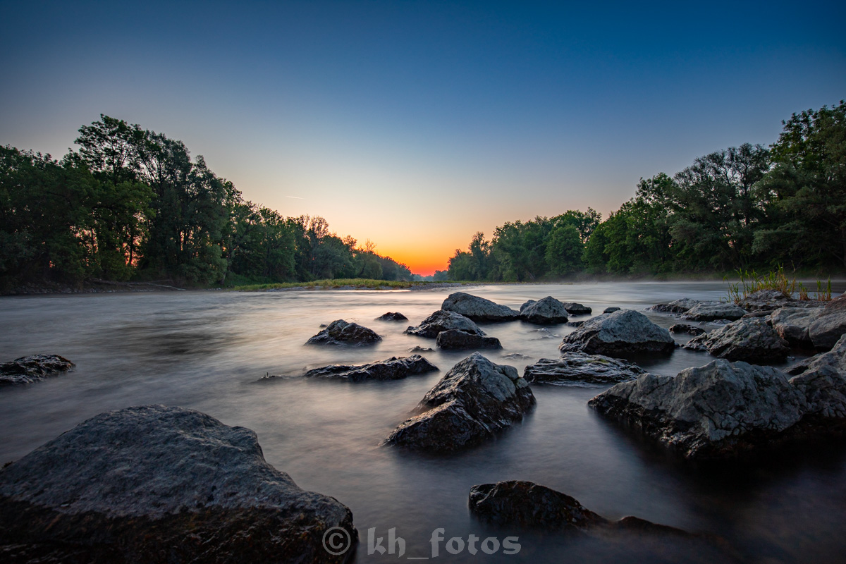 Sonnenaufgang an der Isar