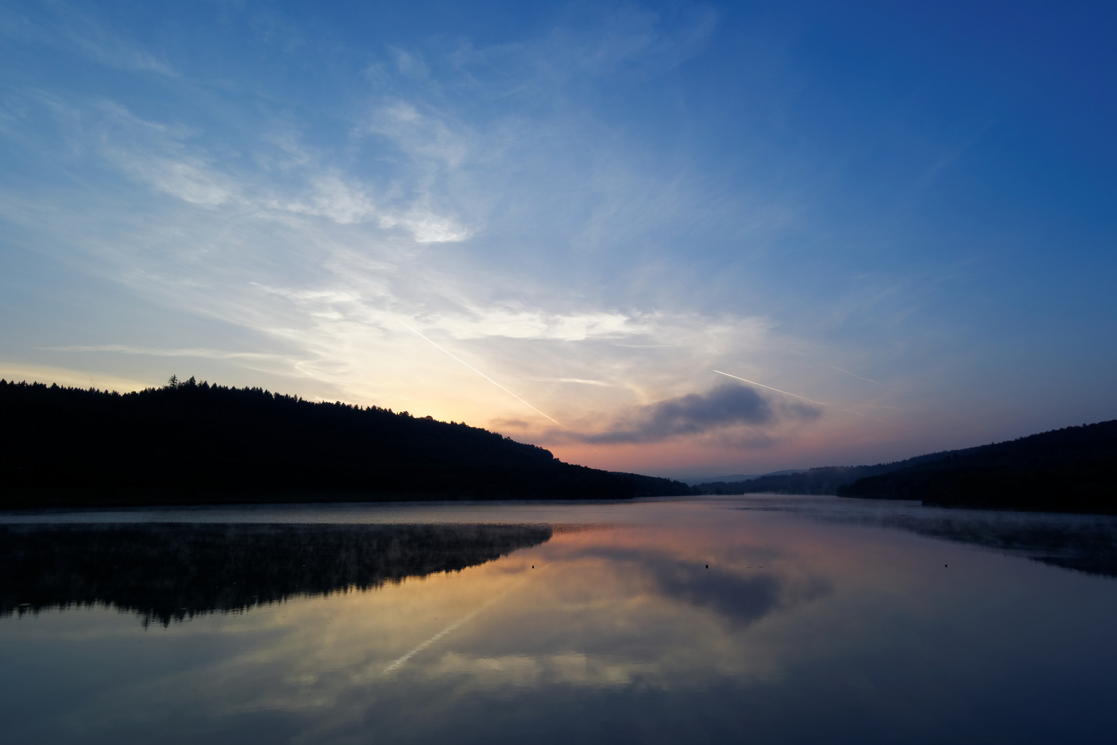 Sonnenaufgang an der Kinzigtalsperre