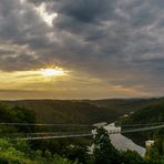 Sonnenaufgang an der längsten Hängebrücke Deutschlands