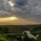 Sonnenaufgang an der längsten Hängebrücke Deutschlands