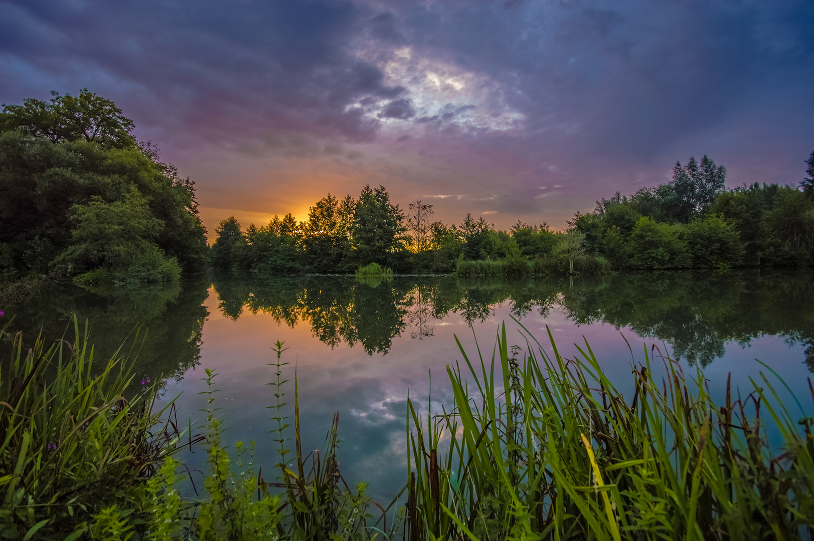 Sonnenaufgang an der Lippe in Hamm