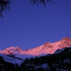 Sonnenaufgang an der Mischabelgruppe im Saastal