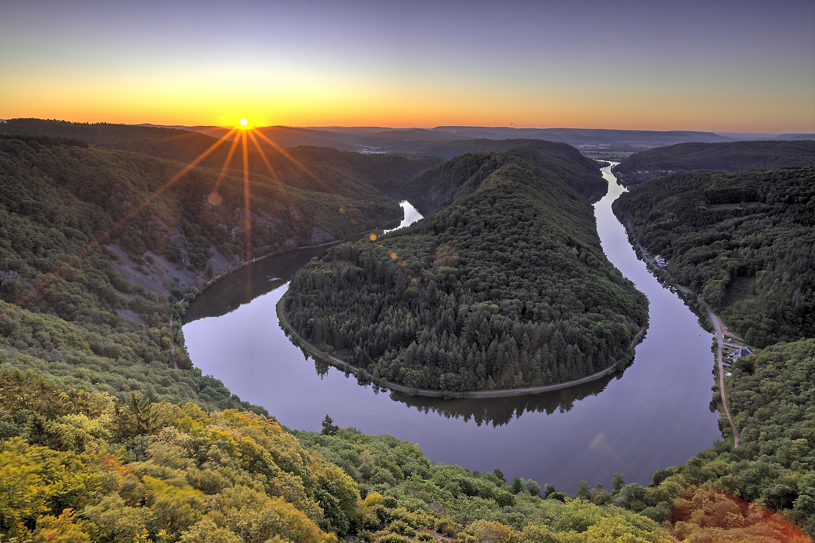 Sonnenaufgang an der Saarschleife