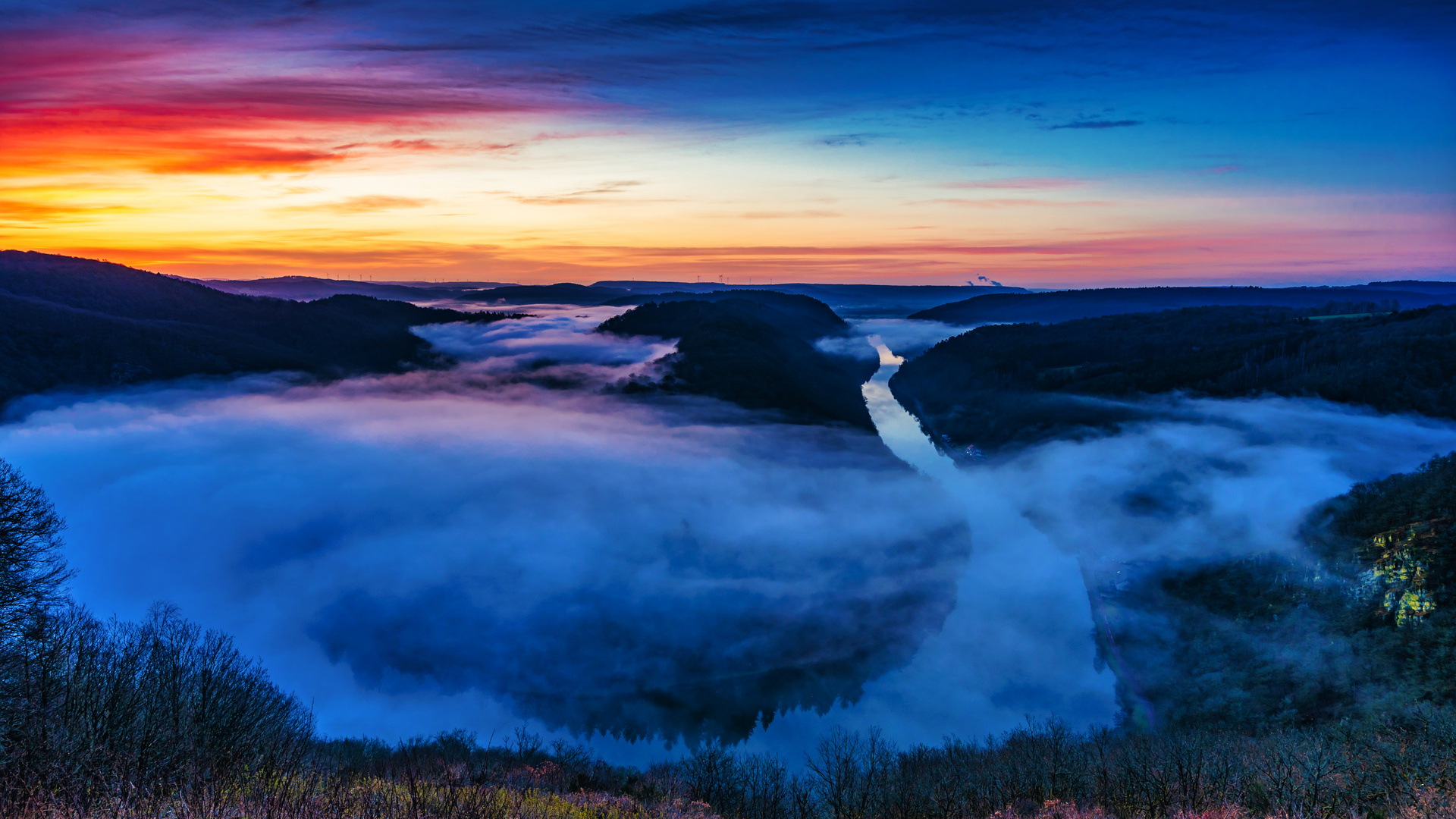 Sonnenaufgang an der Saarschleife