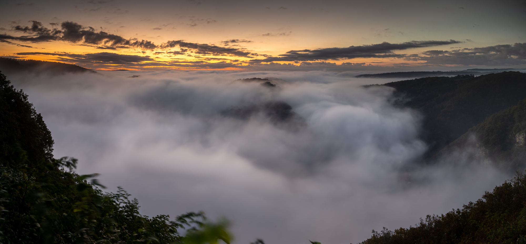 Sonnenaufgang an der Saarschleife