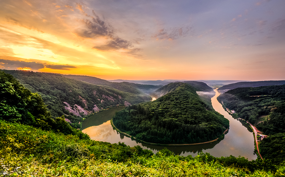 Sonnenaufgang an der Saarschleife