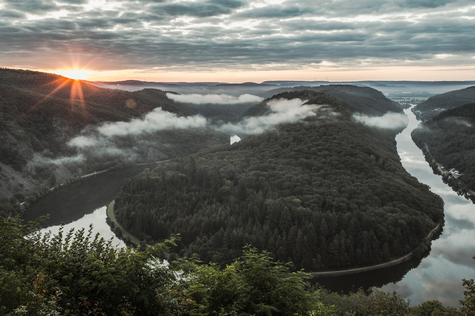 Sonnenaufgang an der Saarschleife