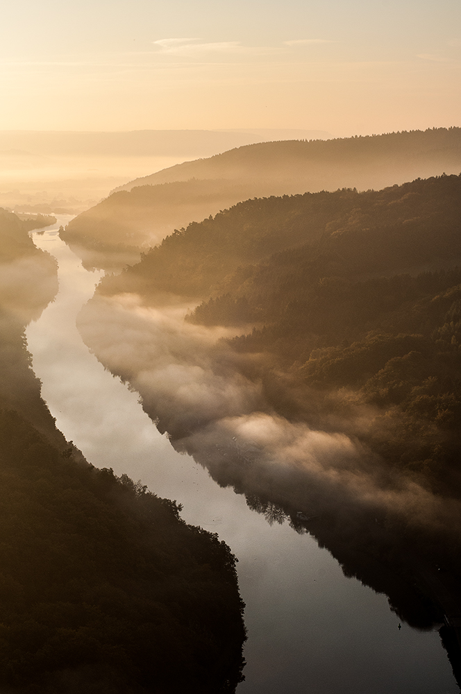 Sonnenaufgang an der Saarschleife