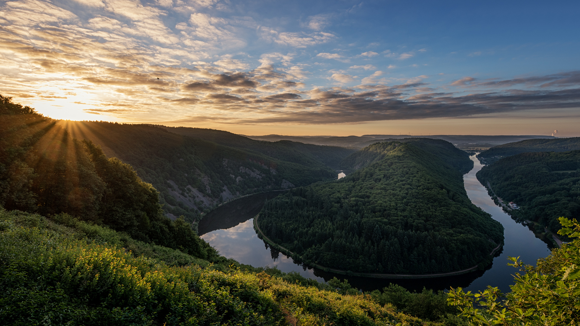 Sonnenaufgang an der Saarschleife