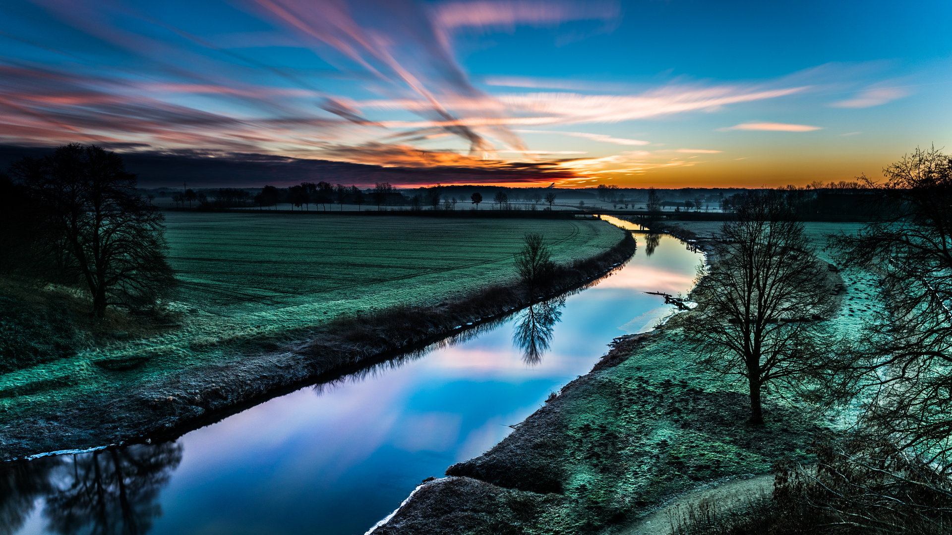 Sonnenaufgang  an der Stever