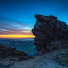 Sonnenaufgang an der Teufelsmauer bei Thale