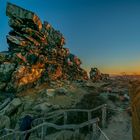 Sonnenaufgang an der Teufelsmauer in Weddersleben