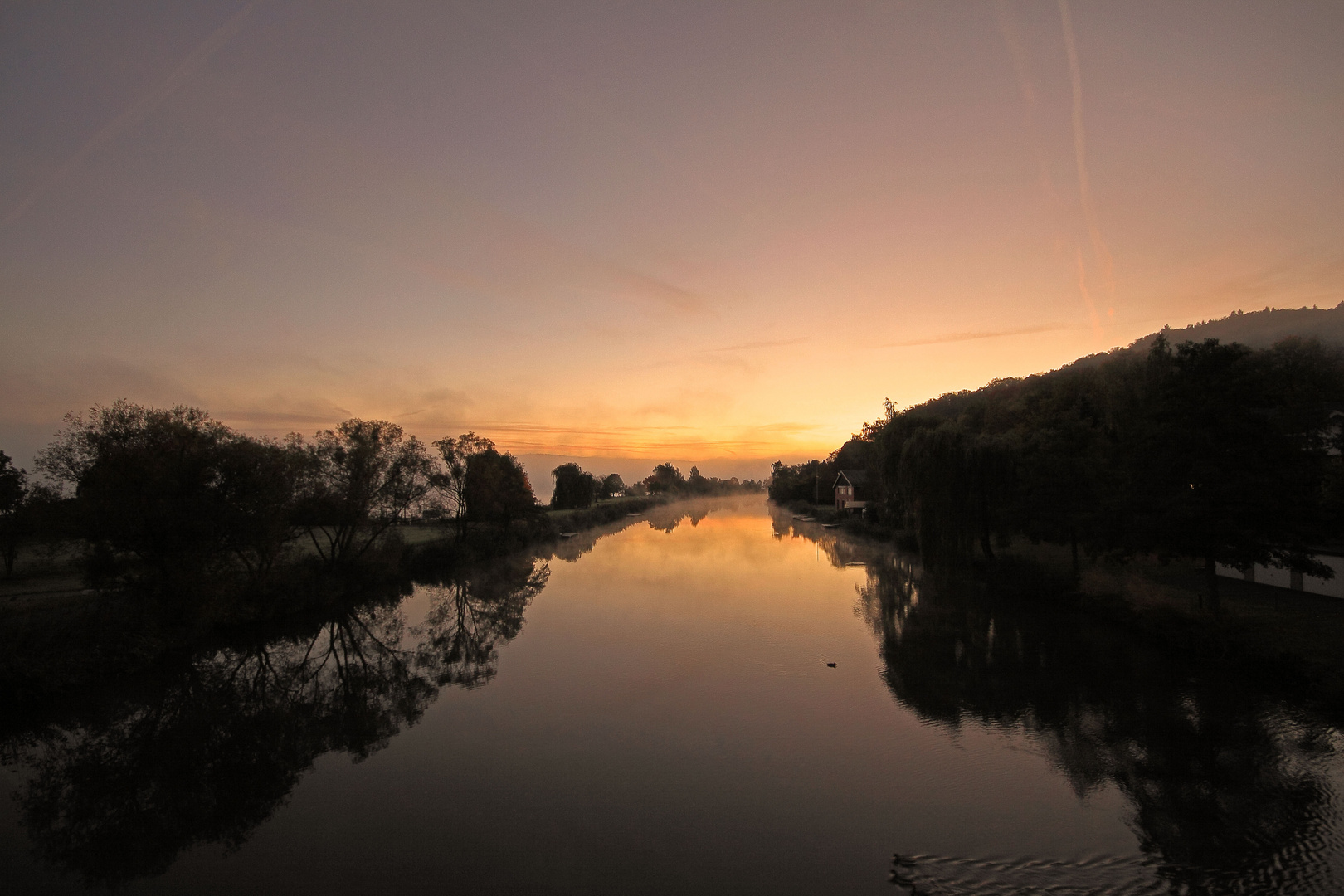 Sonnenaufgang an der Werra in Eschwege