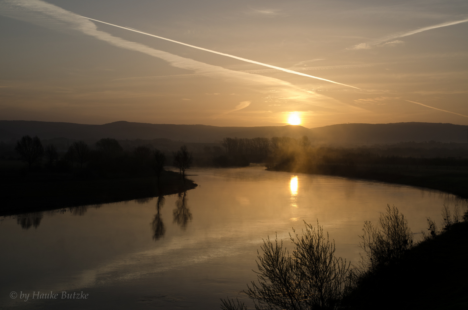 Sonnenaufgang an der Weser
