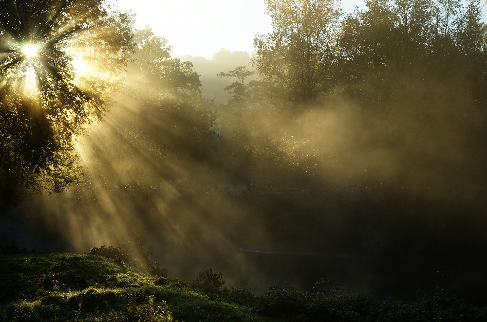 Sonnenaufgang an der Wurm (bei Aachen)