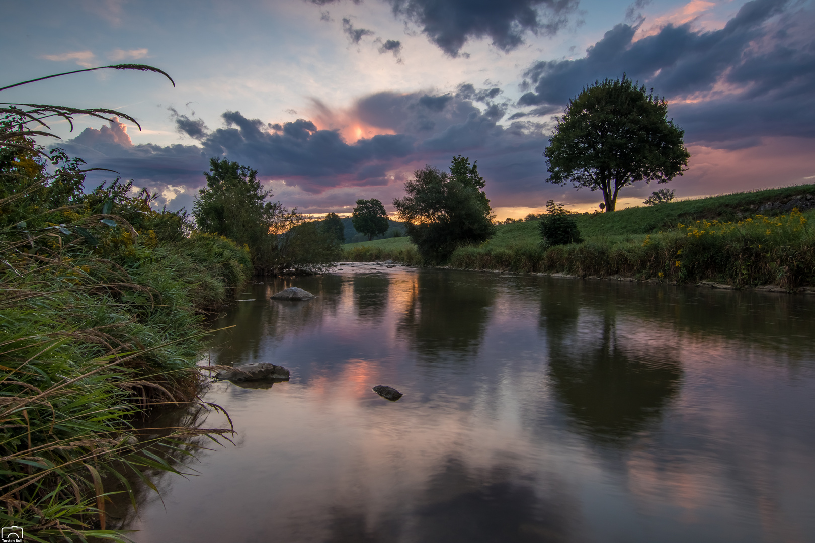 Sonnenaufgang an der Wutach in Lauchringen