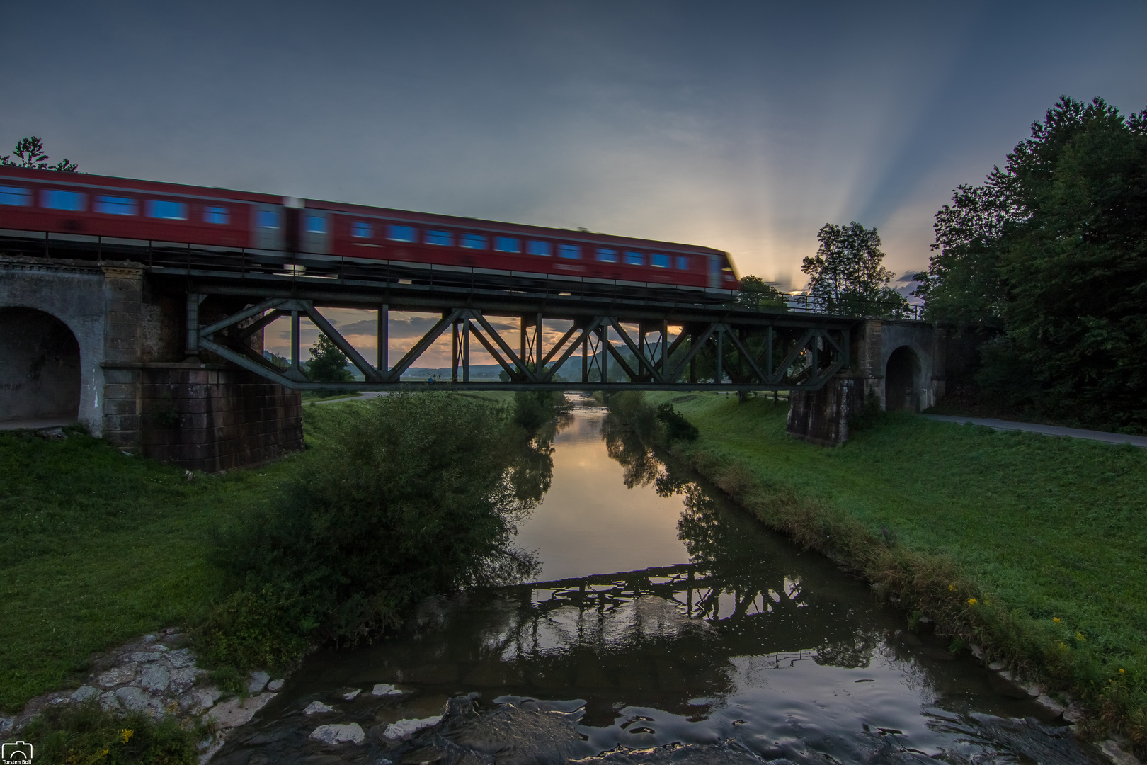 Sonnenaufgang an der Wutach in Lauchringen