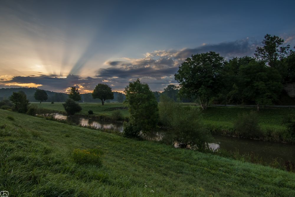 Sonnenaufgang an der Wutach in Lauchringen