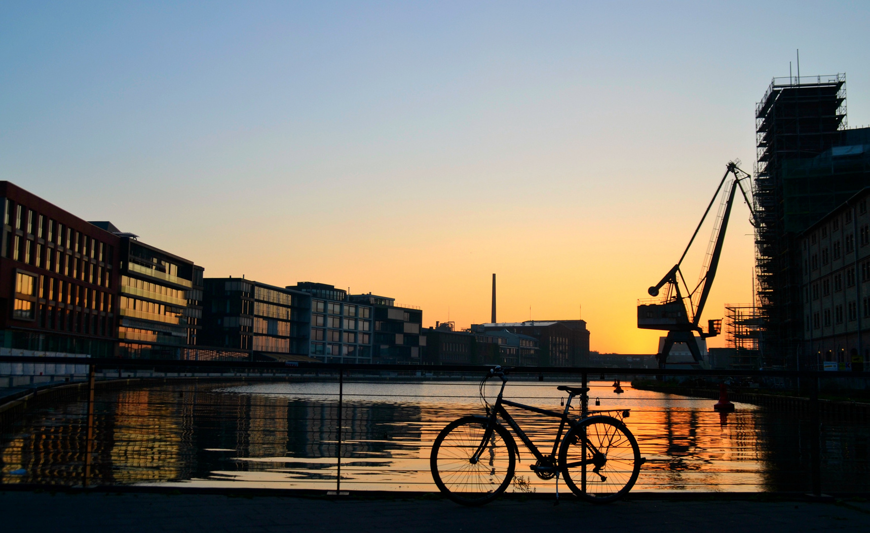 Sonnenaufgang an Münsters Hafen