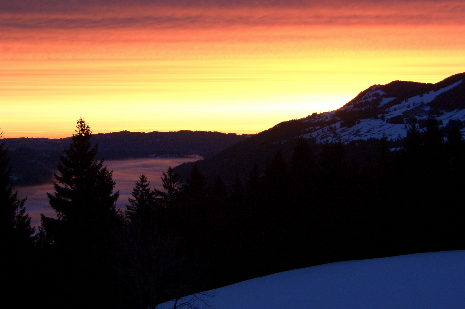 Sonnenaufgang auf dem Berg