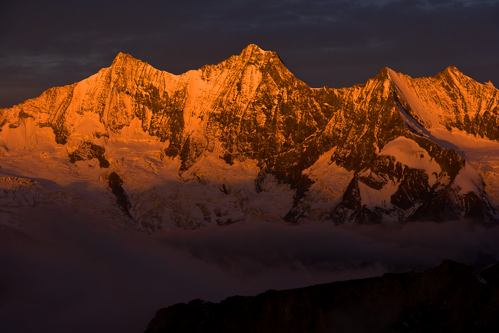 Sonnenaufgang auf dem Dach der Schweiz