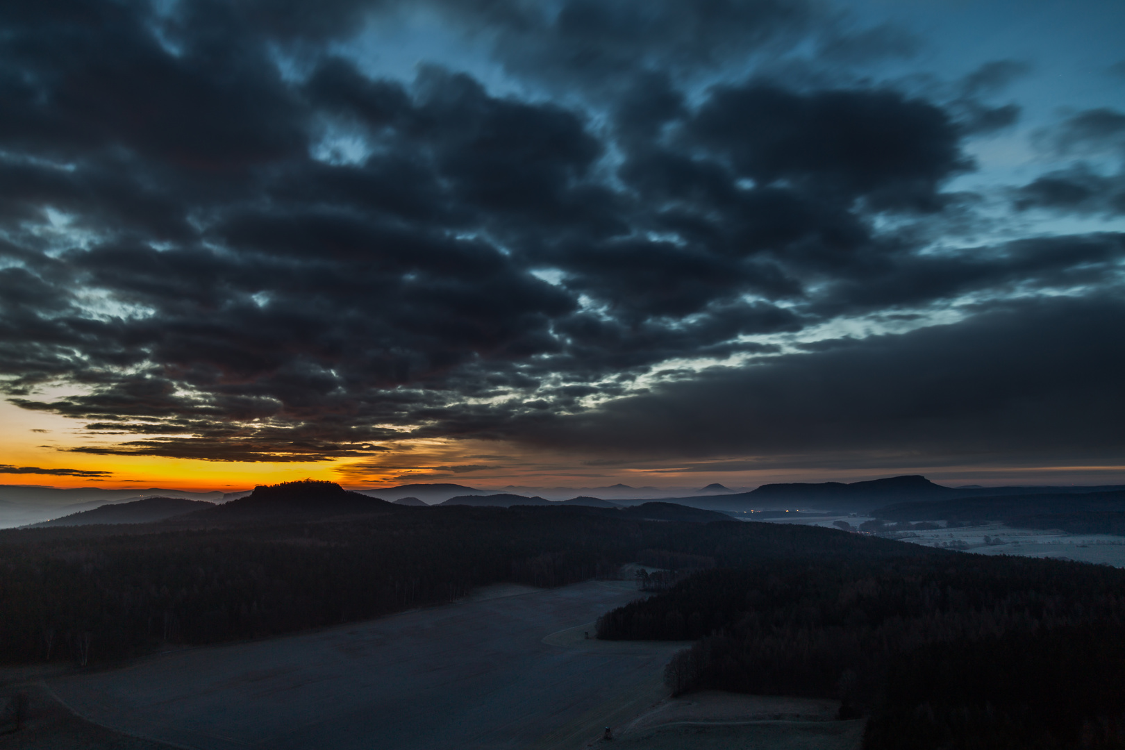 Sonnenaufgang auf dem Pfaffenstein