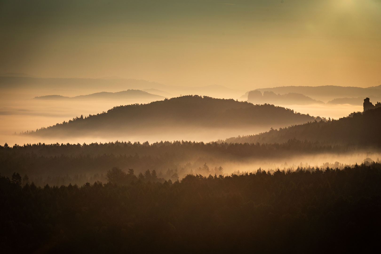 Sonnenaufgang auf dem Pfaffenstein#1