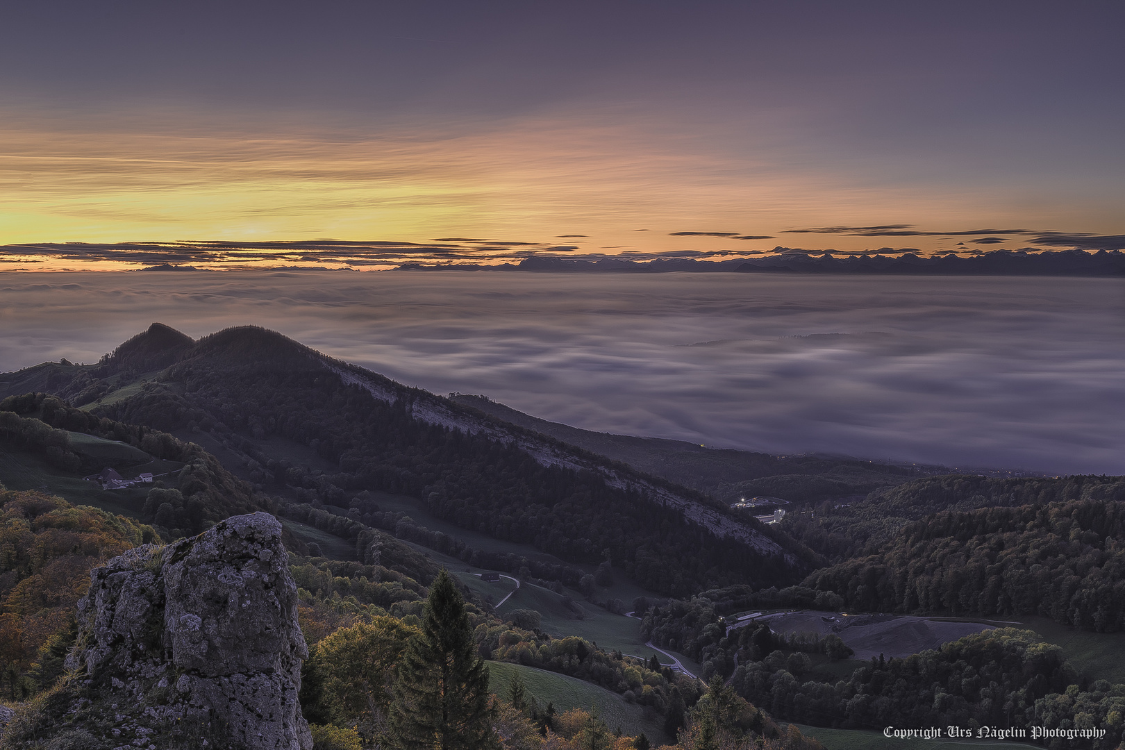 Sonnenaufgang auf dem schweizer Belchen