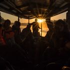 Sonnenaufgang auf dem Seitenarm des Amazonas