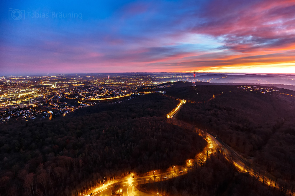 Sonnenaufgang auf dem Stuttgarter Fernsehturm