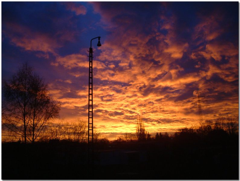 Sonnenaufgang auf dem weg zur Arbeit