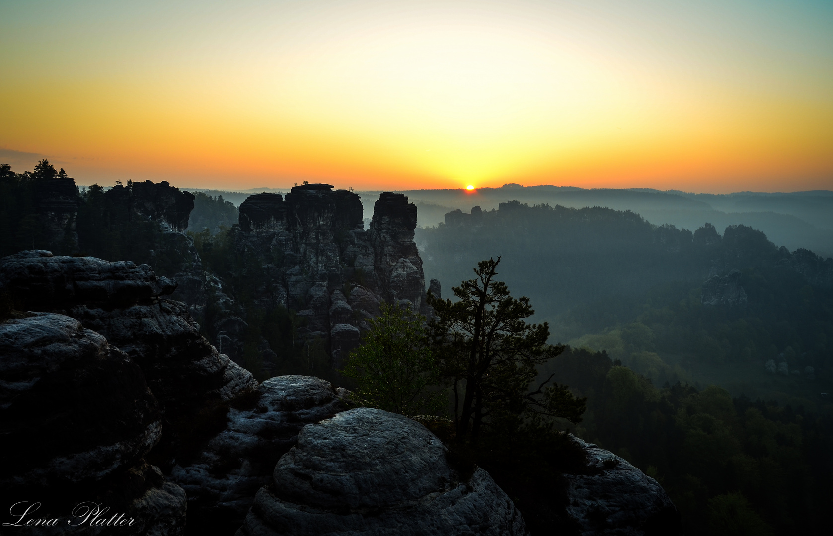 Sonnenaufgang auf der Bastei